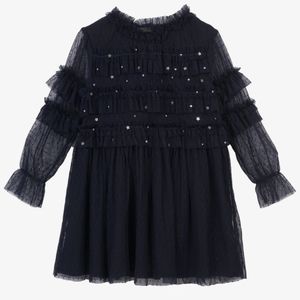 Velveteen Luna Girls Dress - Blackcurrant 4T